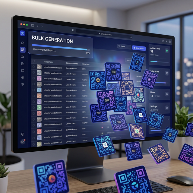 Bulk QR Code Generator Dashboard Mockup