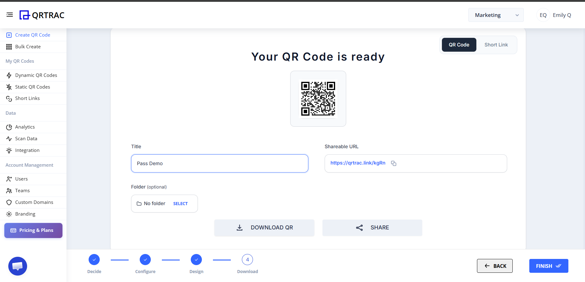 QR Code Ready Screen
