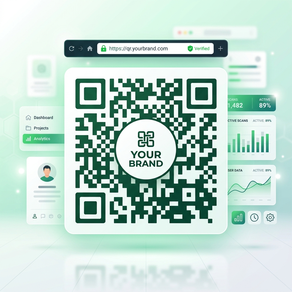 Custom Branded QR Code with Logo and Secure Domain