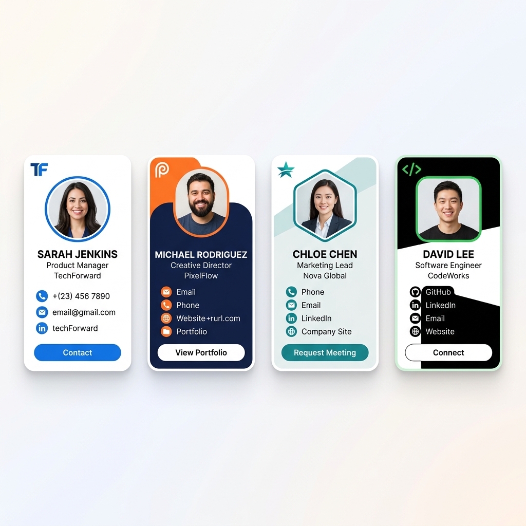 Digital Business Card Templates Showcase